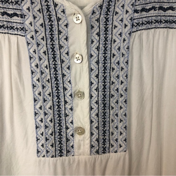 J. Jill Women’s Tunic Top Embroidered Peasant Cuffed Sleeve - Picture 5 of 10